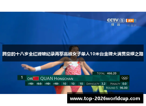腾空的十八岁全红婵破纪录再攀高峰女子单人10米台金牌大满贯荣耀之路